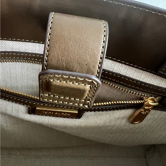 Tory Burch Cream Ella Quadrant Tote Bag - Picture 5 of 8